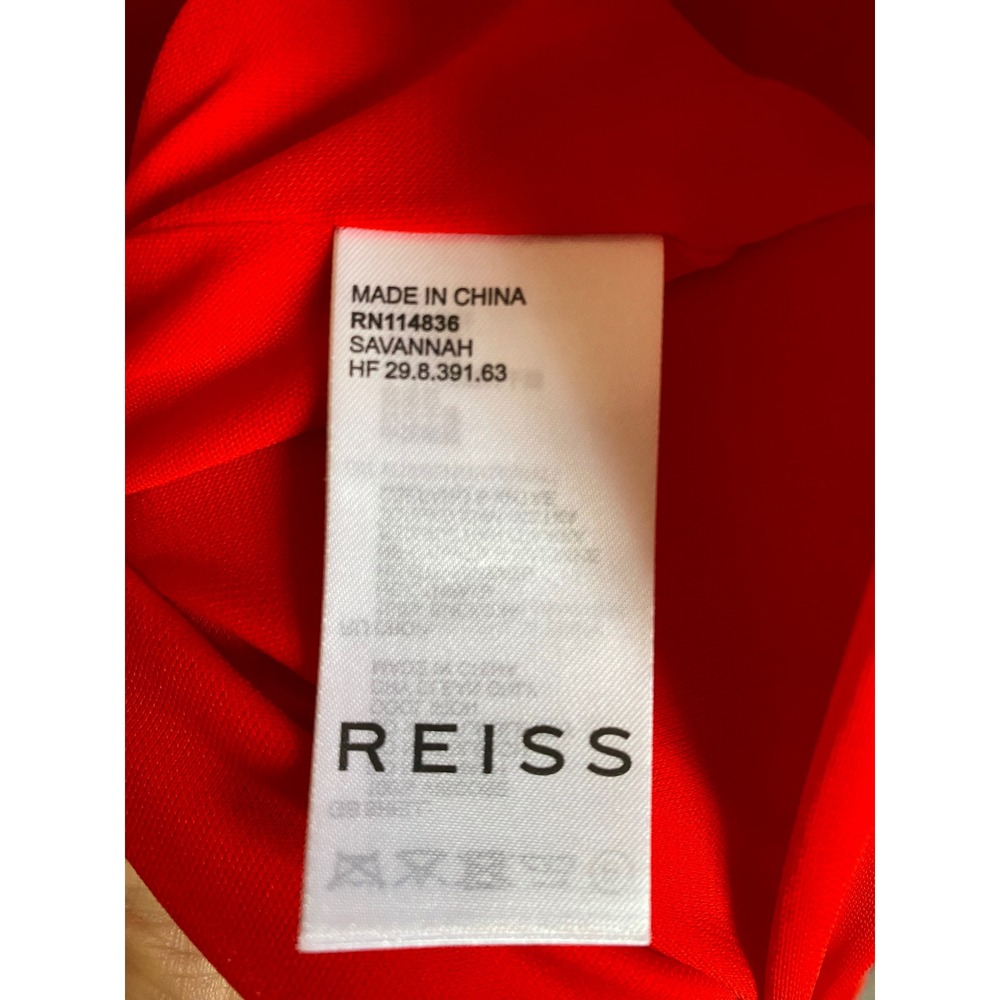 Reiss Savannah Red Jersey Wrap Asymmetric Maxi Dress US 8 - Picture 11 of 12